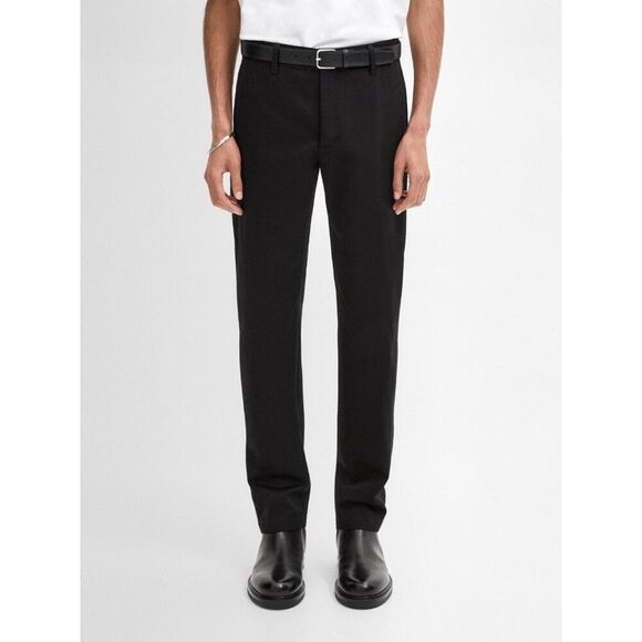 Massimo Dutti Mens Trousers Pants EU 40 US 31 Tapered Fit Black 0011/040 NWT - Picture 1 of 10